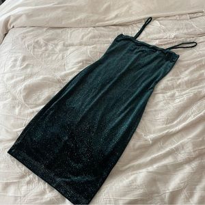 Windsor glitter sparkle Forrest green bodycon dress